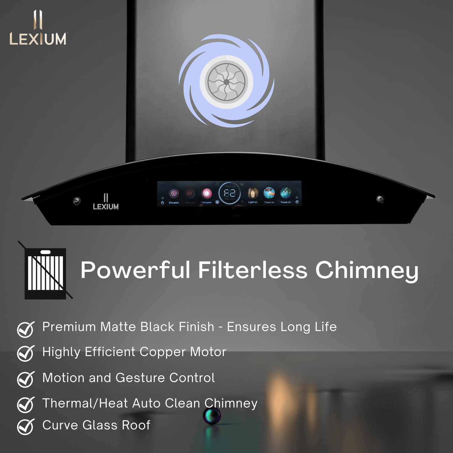Lexium Urbania Plus Range Hood 60/75/90 Auto Clean Chimney