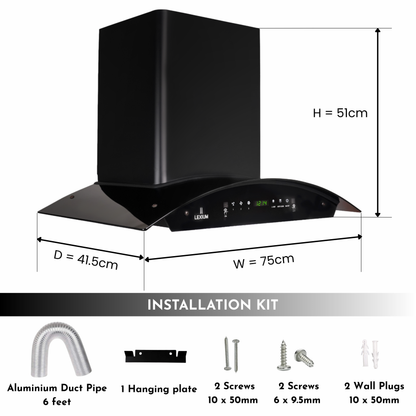 Lexium Titan Range Hood 75cm Auto Clean Chimney