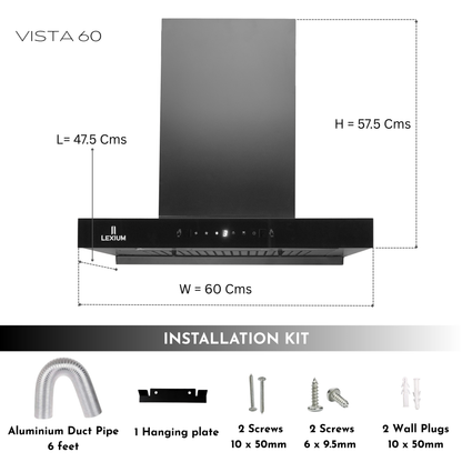 Lexium Vista Range Hood 60/75/90 Auto Clean Chimney
