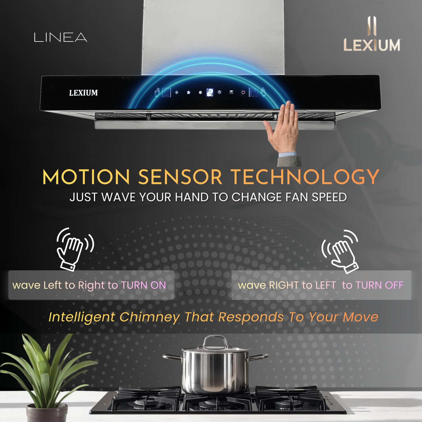 Lexium Linea Range Hood 60/75/90 Auto Clean Chimney