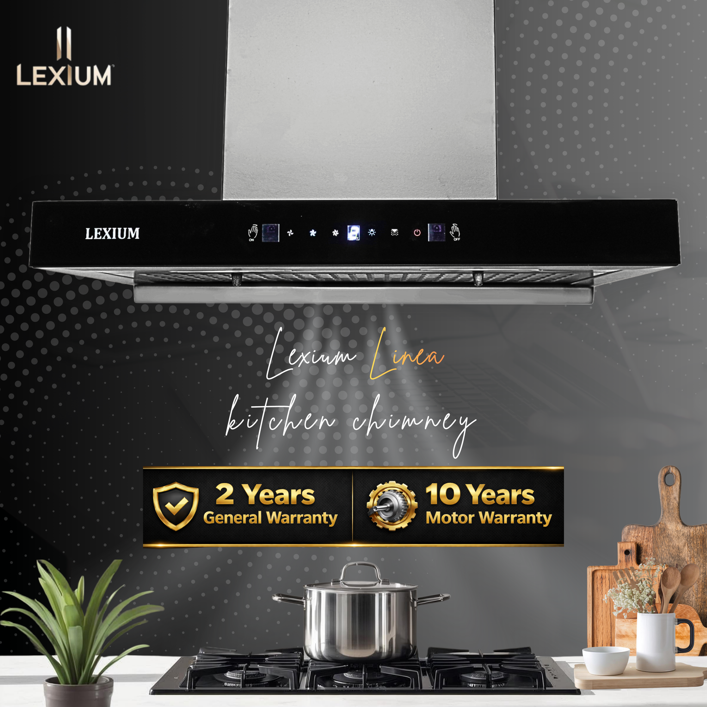 Lexium Linea Range Hood 60/75/90 Auto Clean Chimney