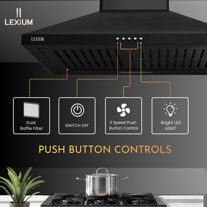 Lexium Onyx Range Hood 60 cm Chimney