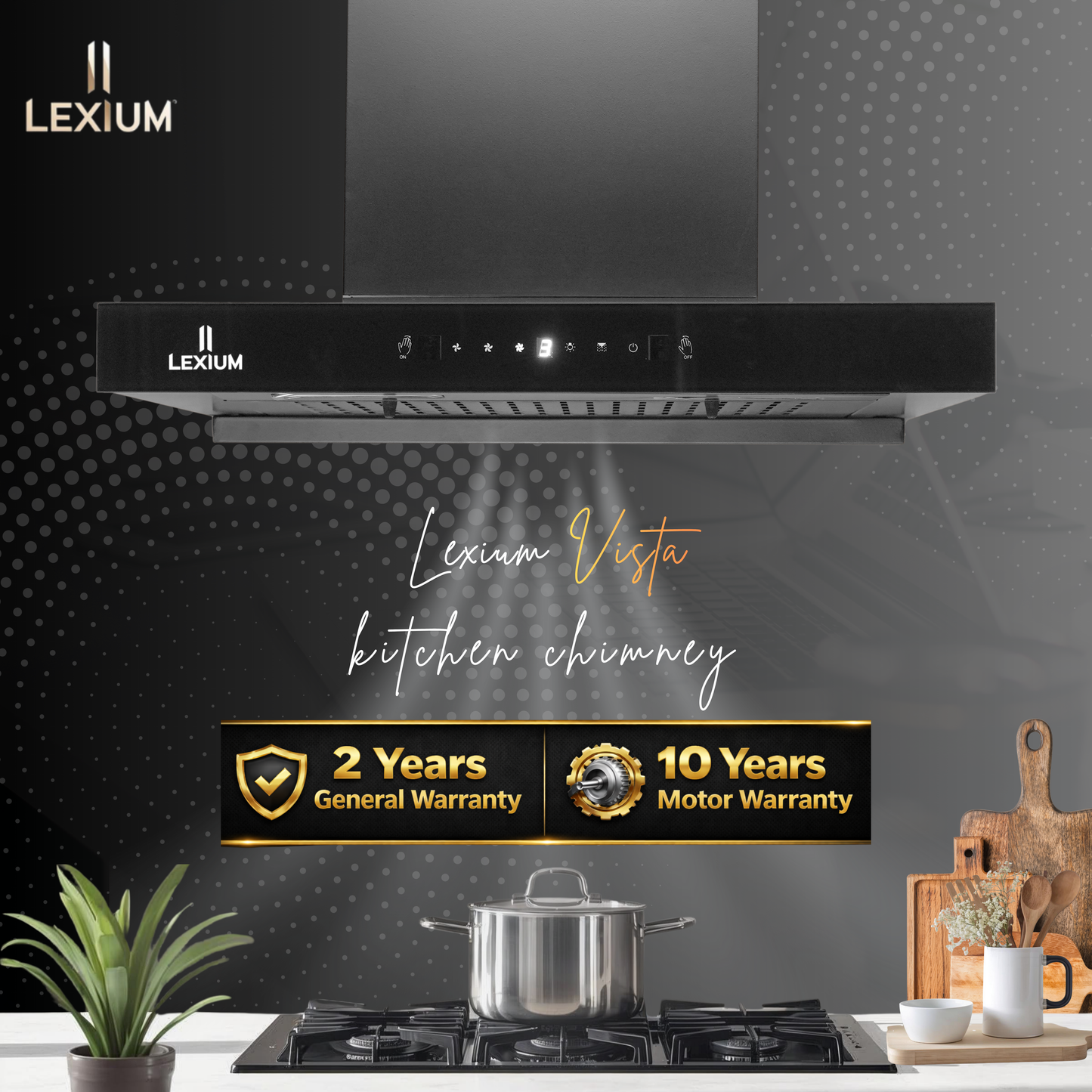 Lexium Vista Range Hood 60/75/90 Auto Clean Chimney