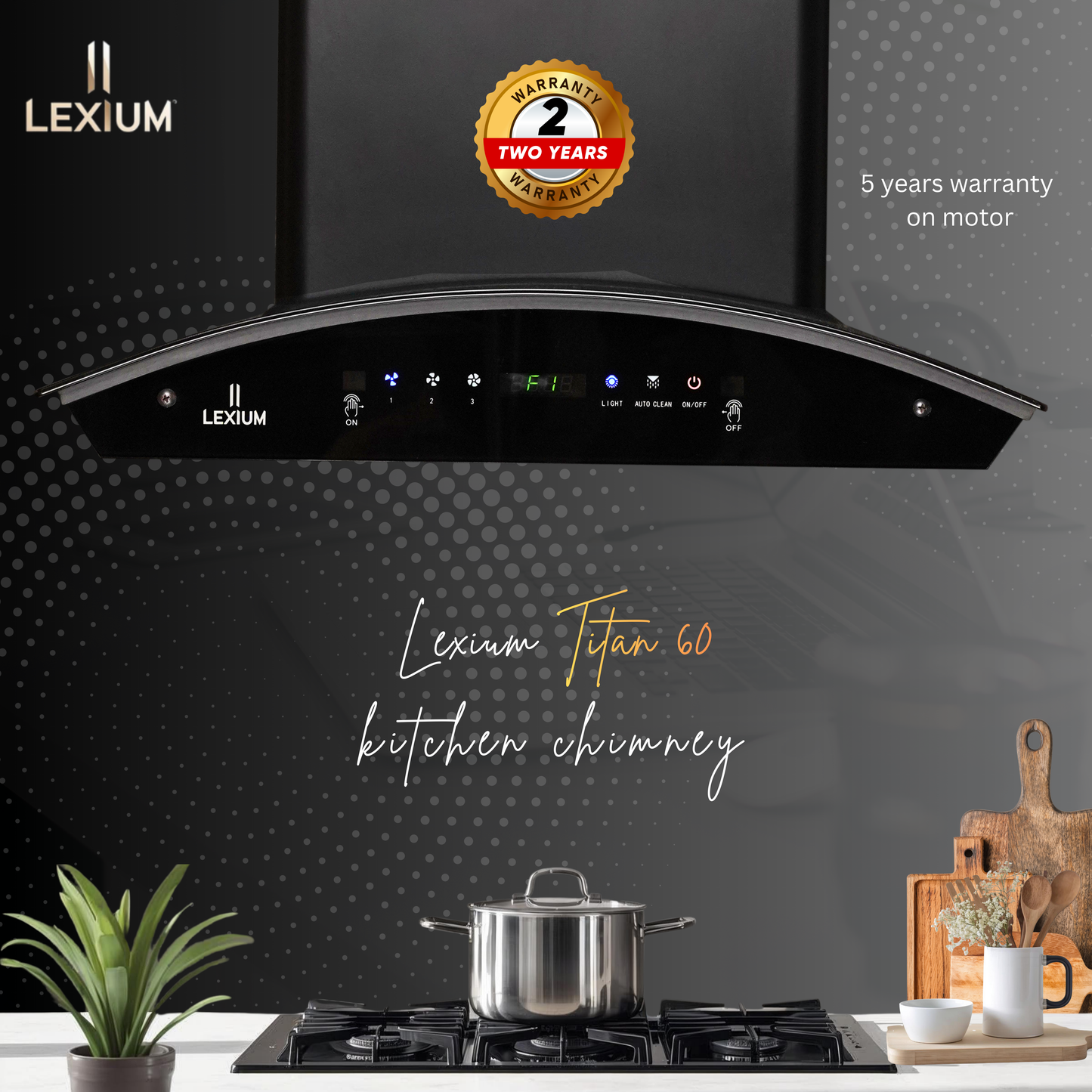 Lexium Titan Range Hood 60/75/90 Auto Clean Chimney