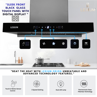 Lexium Orion Range Hood 60/75/90 Auto Clean Chimney