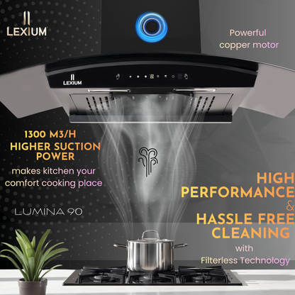 Lexium Lumina Range Hood 60/75/90 Auto Clean Chimney