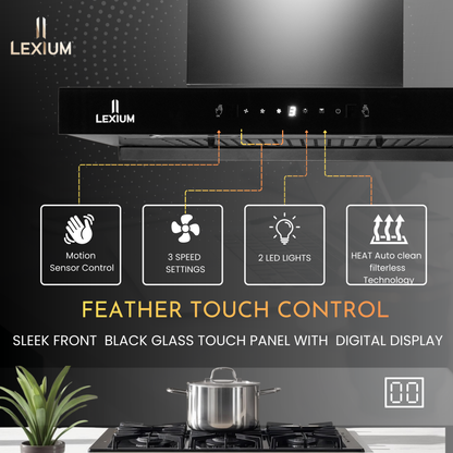 Lexium Vista Range Hood 60/75/90 Auto Clean Chimney