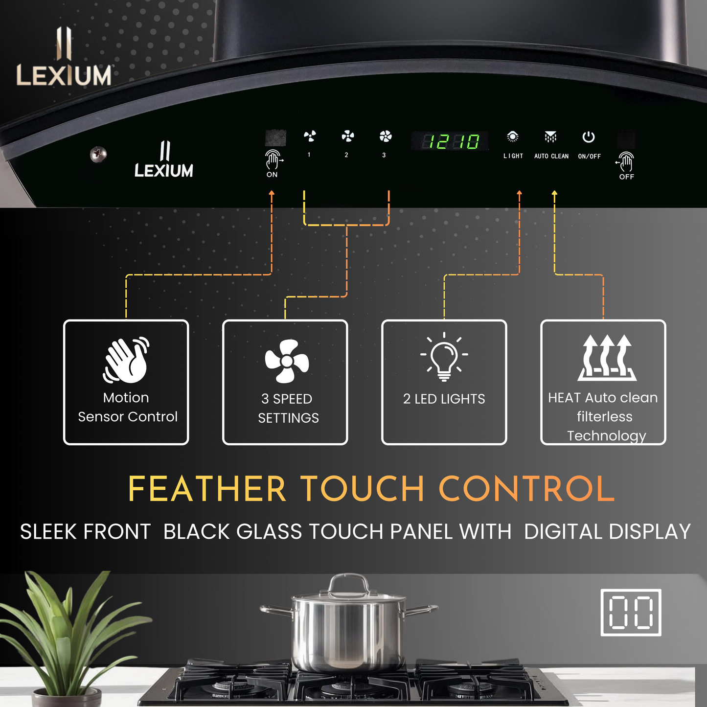 Lexium Titan Range Hood 60/75/90 Auto Clean Chimney