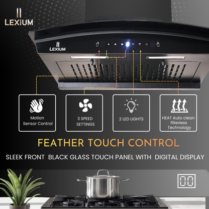 Lexium Lumina Range Hood 60cm Auto Clean Chimney