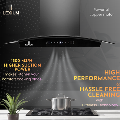 Lexium Lumina Range Hood 75cm Auto Clean Chimney