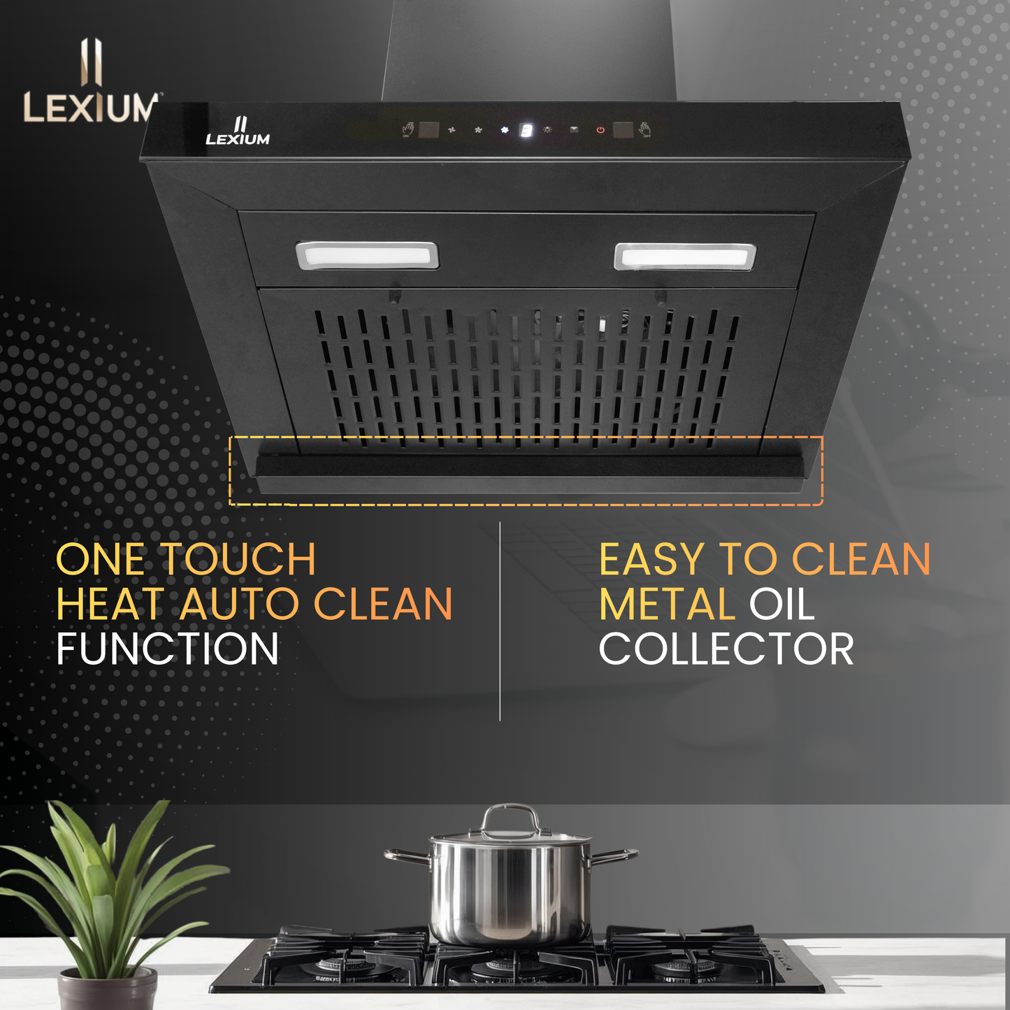 Lexium Vista Range Hood 60/75/90 Auto Clean Chimney