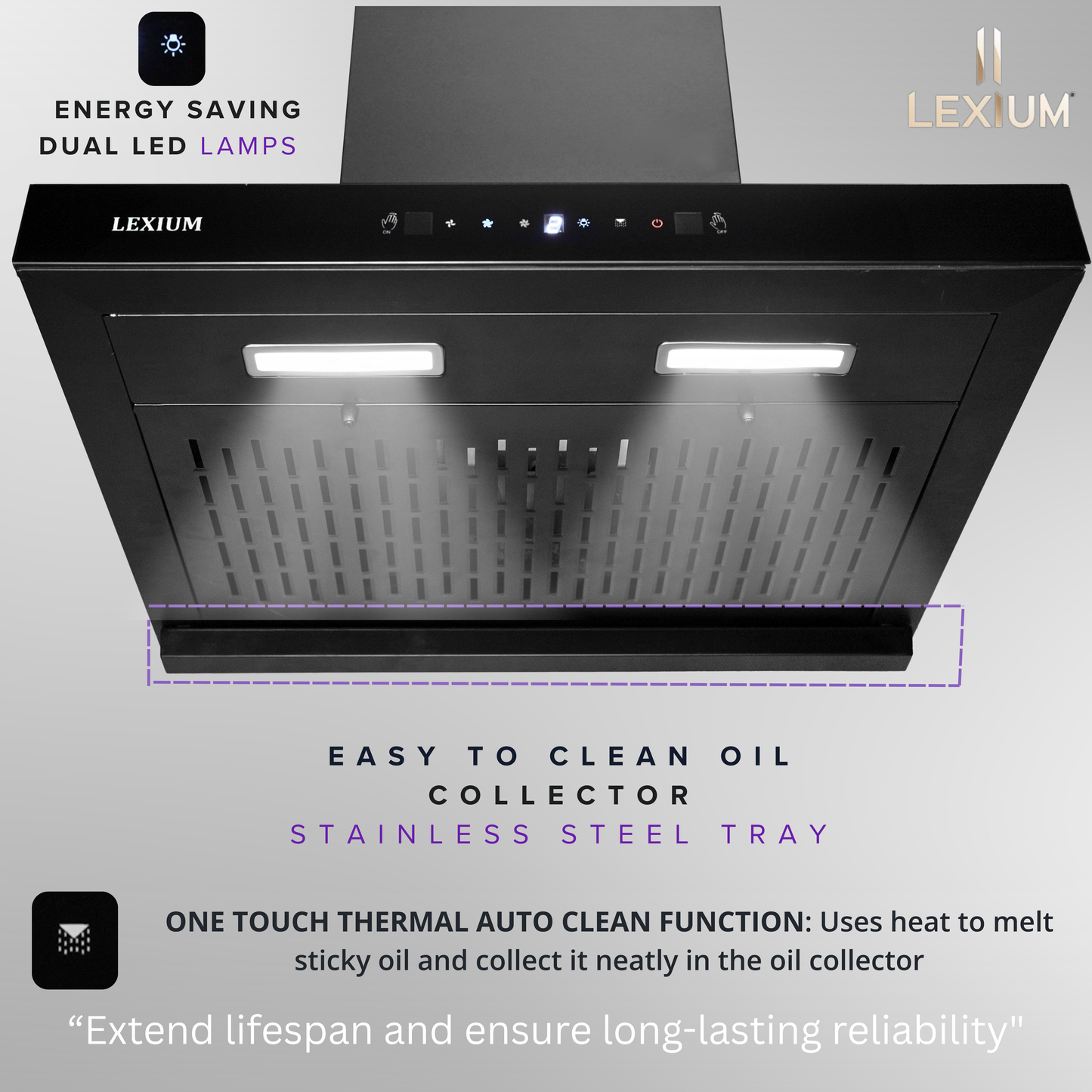 Lexium Orion Range Hood 60/75/90 Auto Clean Chimney