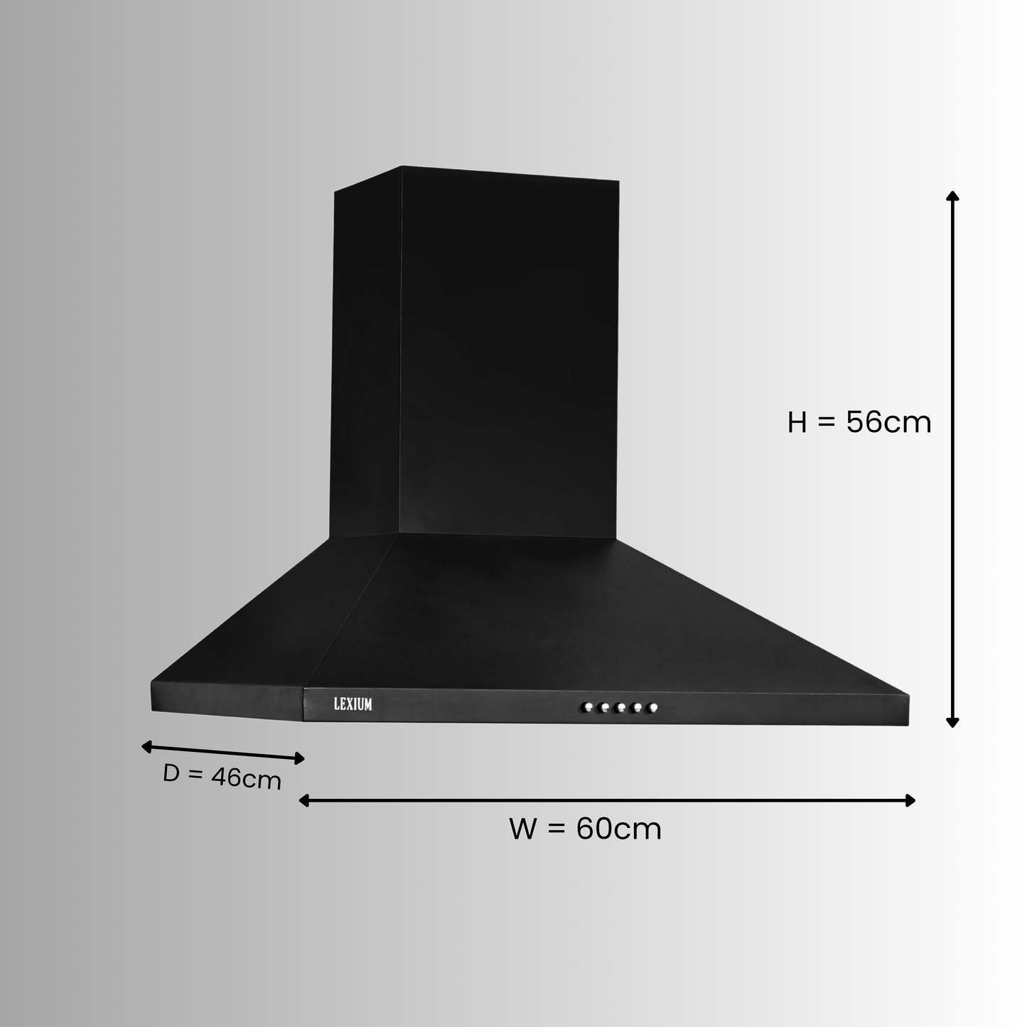 Lexium Onyx Range Hood 60 cm Chimney