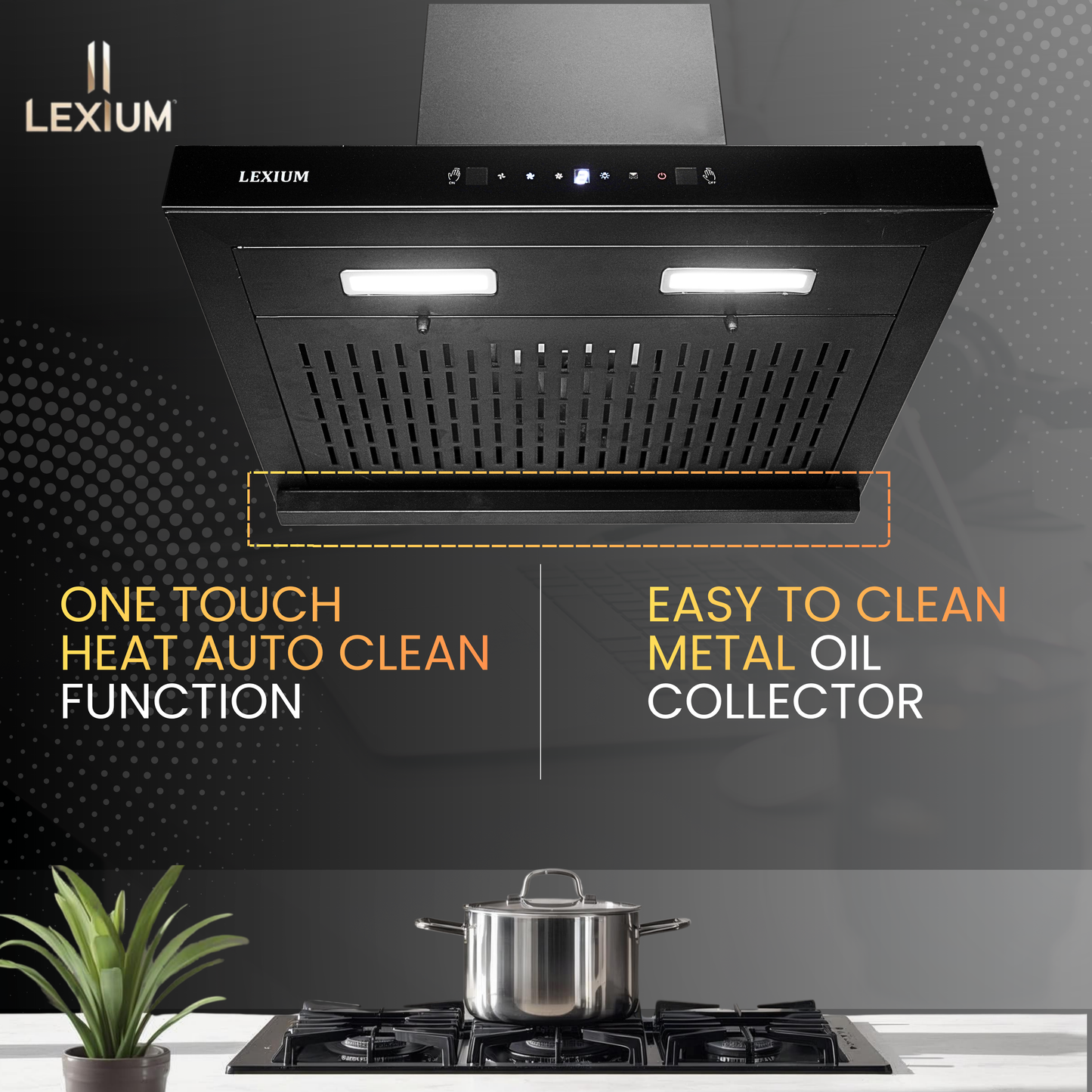 Lexium Linea Range Hood 60/75/90 Auto Clean Chimney