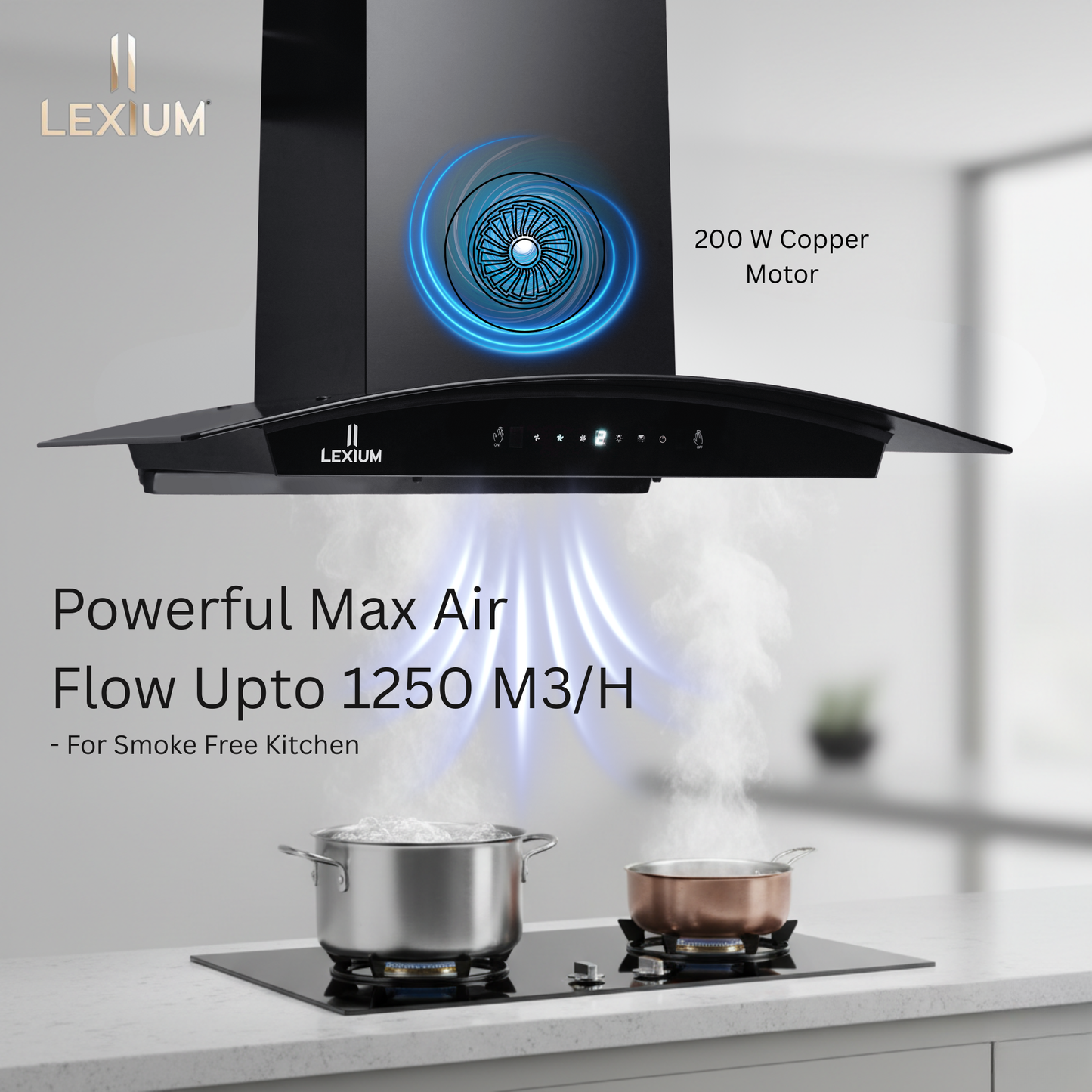 Lexium S Range Hood 60/75/90 Auto Clean Chimney