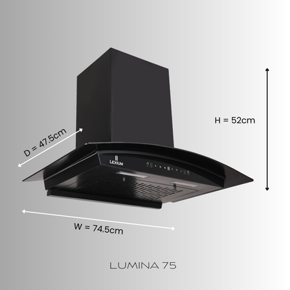 Lexium Lumina Range Hood 60/75/90 Auto Clean Chimney