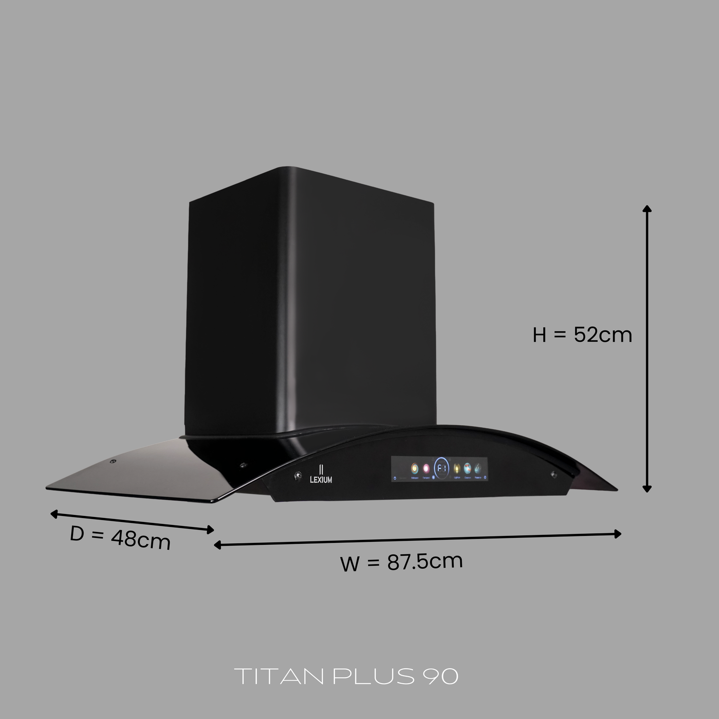 Lexium Titan Plus Range Hood 60/75/90 Auto Clean Chimney