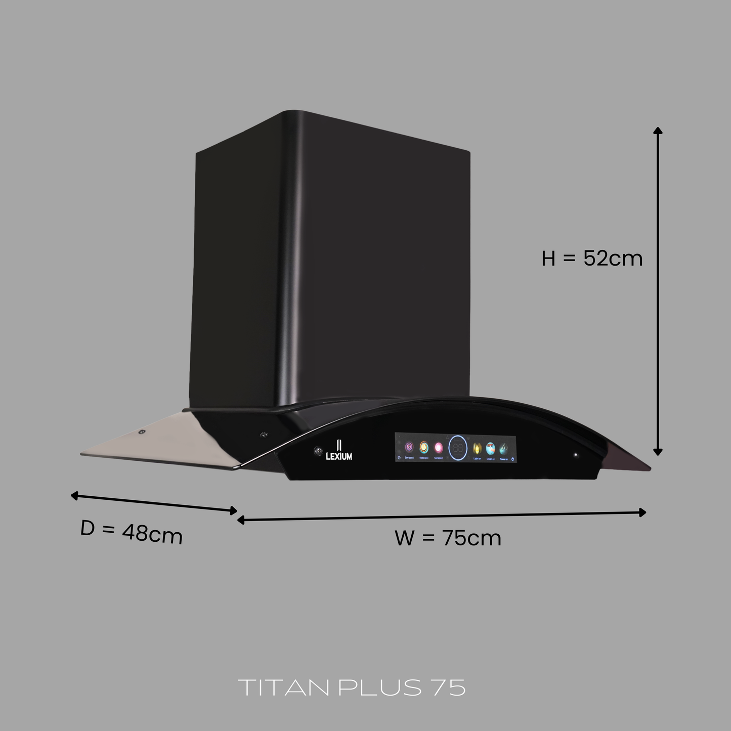 Lexium Titan Plus Range Hood 60/75/90 Auto Clean Chimney