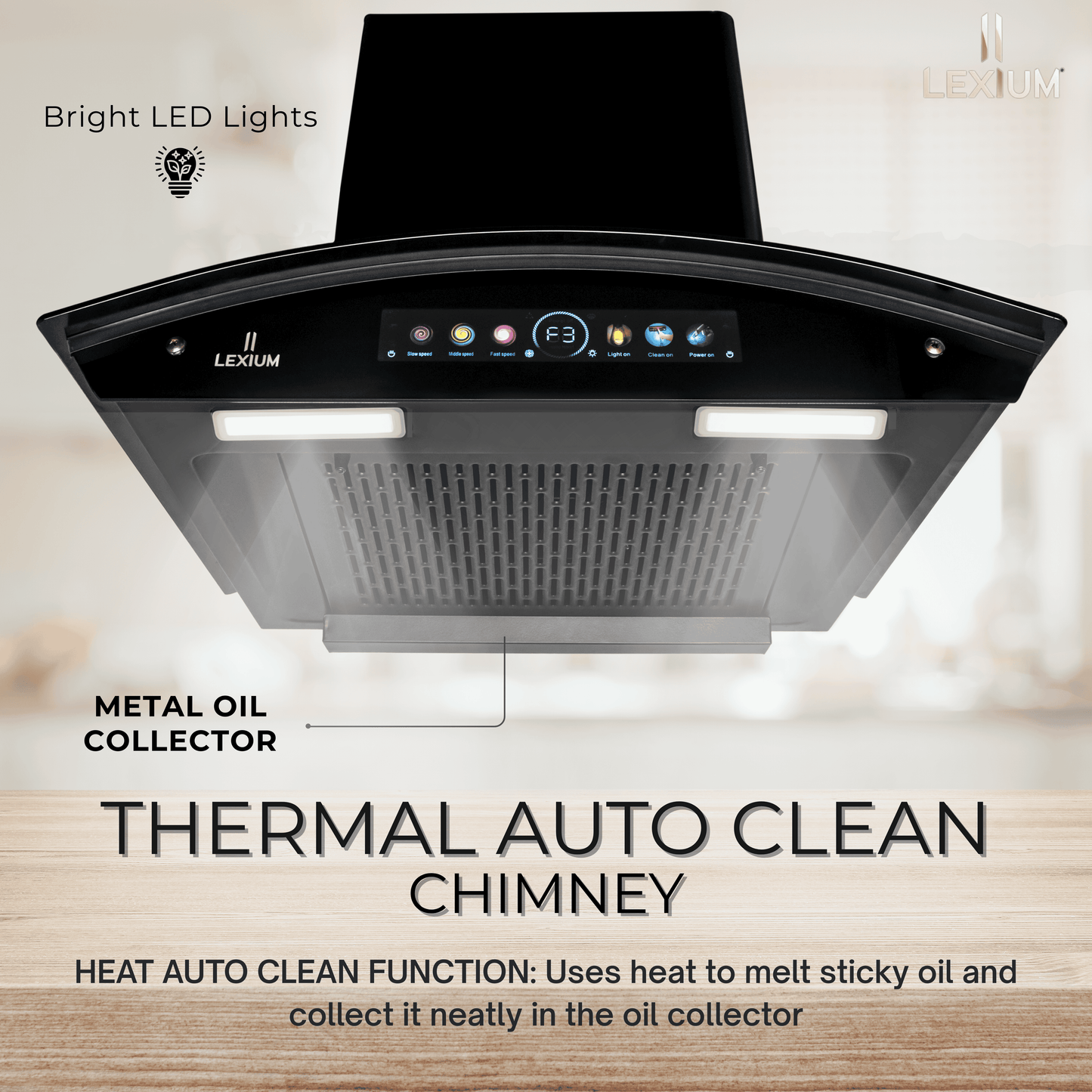 Lexium Urbania Plus Range Hood 60/75/90 Auto Clean Chimney