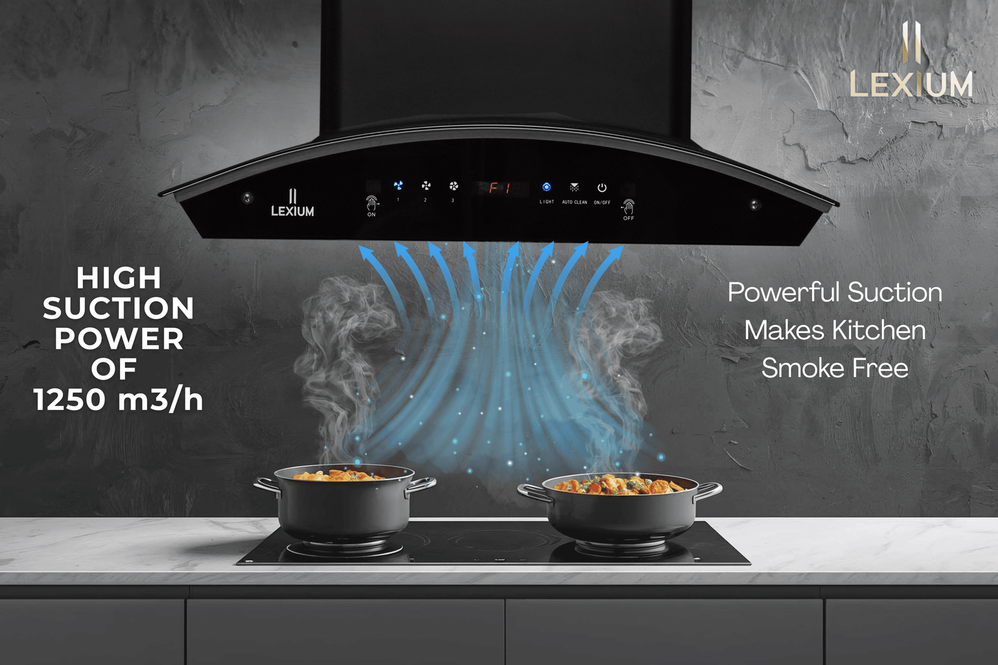 Lexium U Range Hood 60/75/90 Auto Clean Chimney